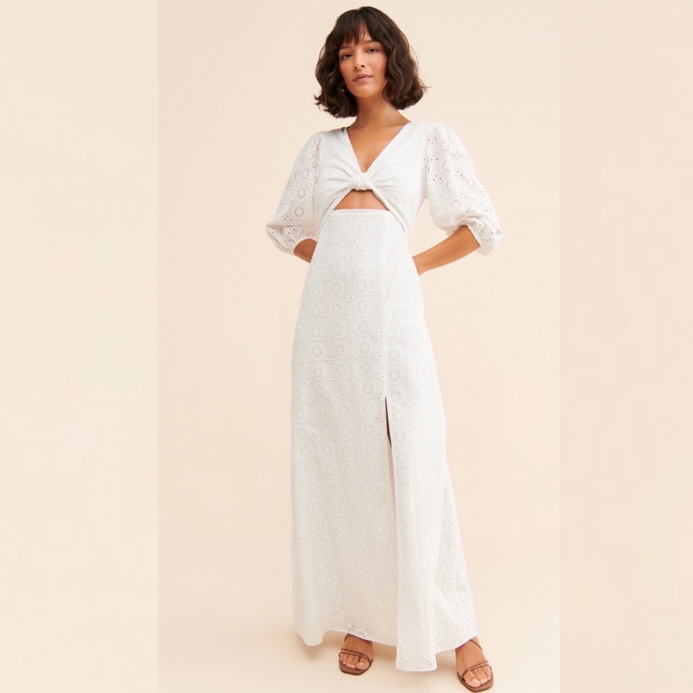 Anthropologie Hutch Eyelet Cutout Maxi Dress